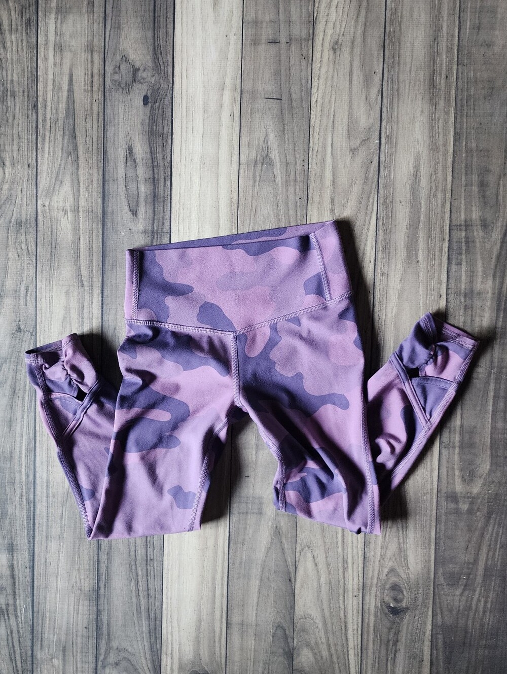 Kids Purple Camo Performance Leggings